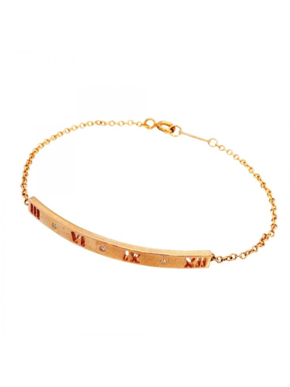 Tiffany & Co Bracelet Atlas 18k Pink Gold Diamond - Picture 1 of 6